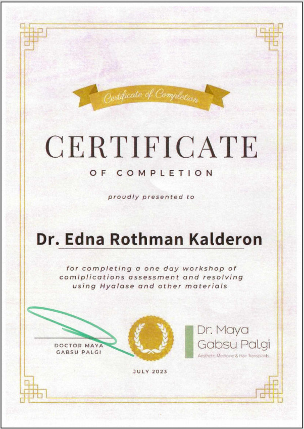 תעודת השתתפות בסדנה לאסתטיקה