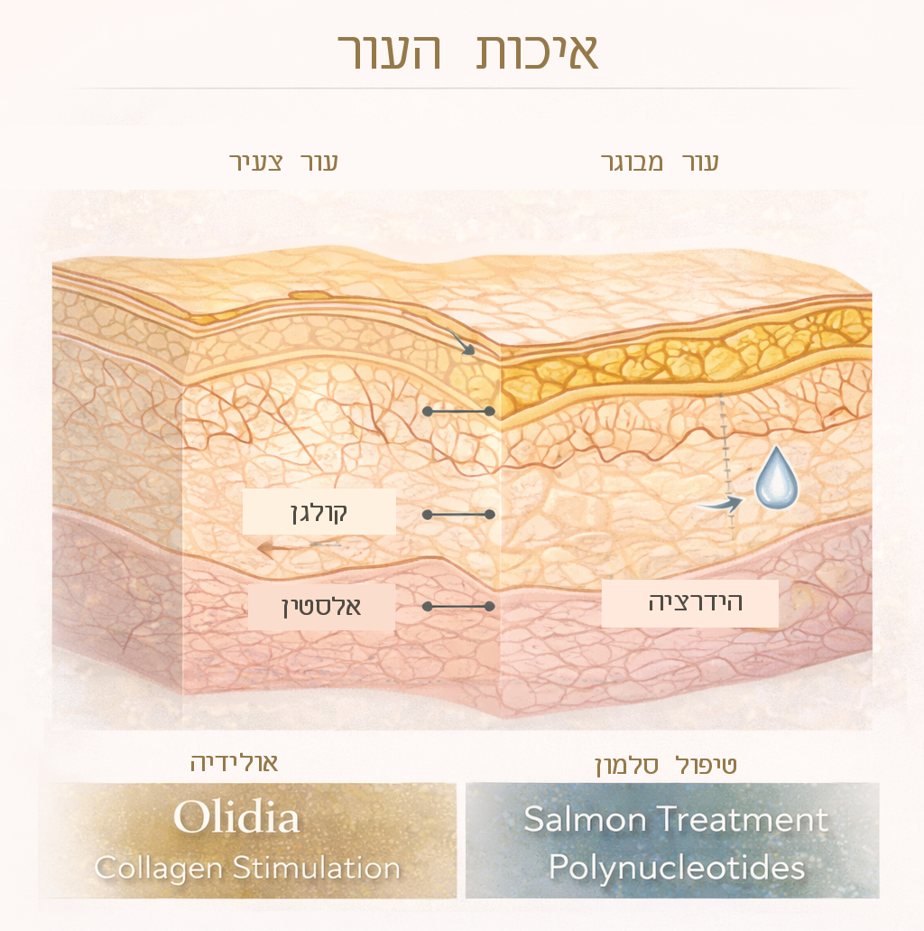 Skin quality: collagen, elastin, hydration (English labels)
